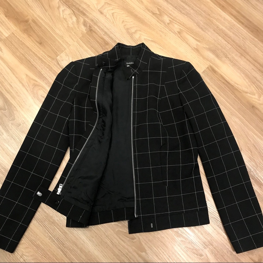 Bebe Windowpane Grid Print Jacket - Picture 5 of 8